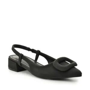New NICOLE MILLER Black‎ Friah Slingback Low Heels SZ 8.5
